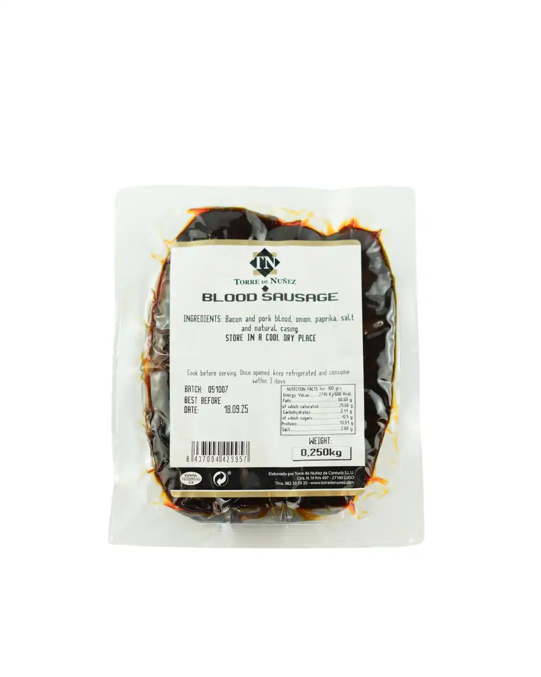 Torre de Nunez Morcilla (Blood Sausage) 240g